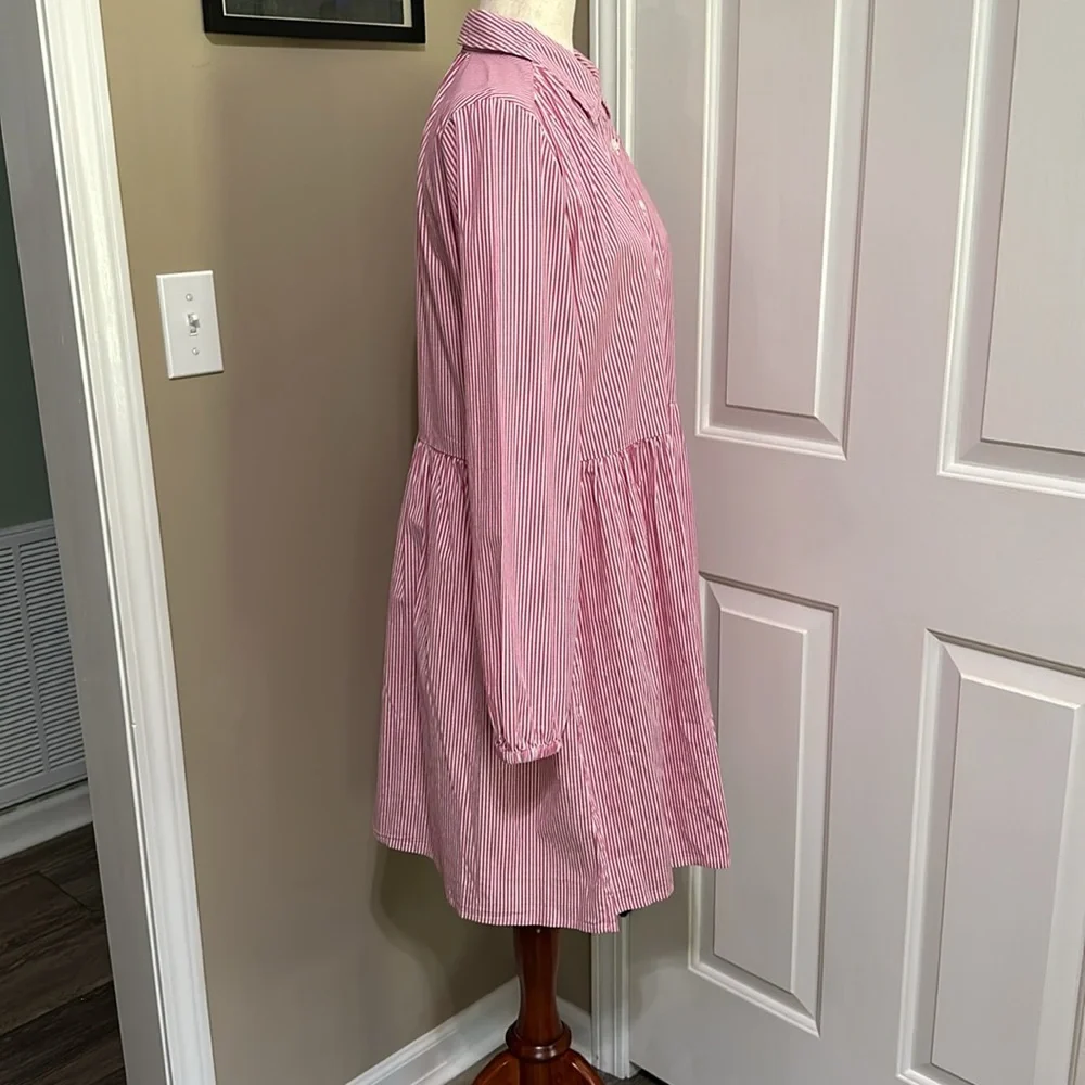 J.Crew Collared Mini Shirtdress in Soft Azalea Ivory - Picture 6 of 8